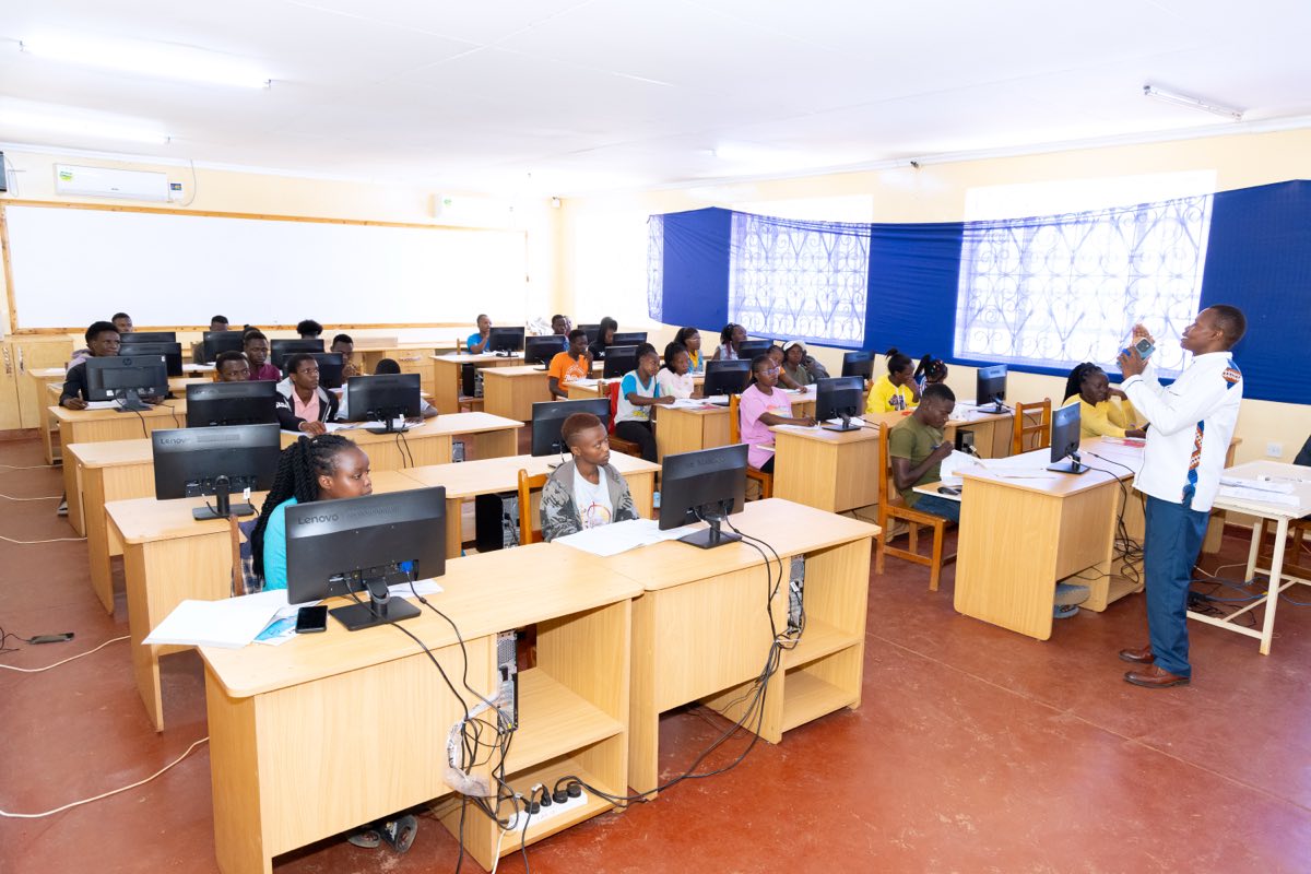 Students working at computers in the Mully College ICT laboratory